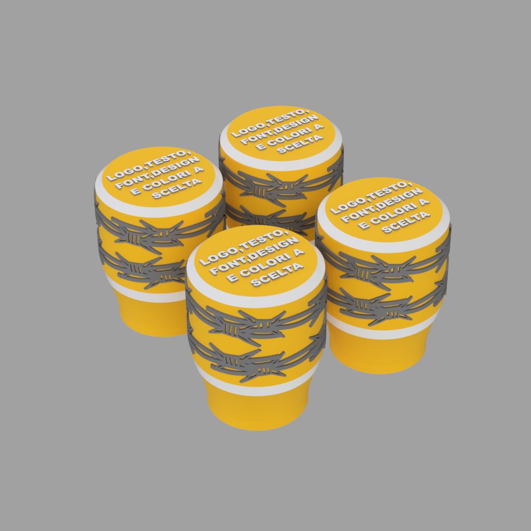 4 X Tamponi K3D 1 - 100% Personalizzati - Dado M8/M6 Auto bloccante - Keepit