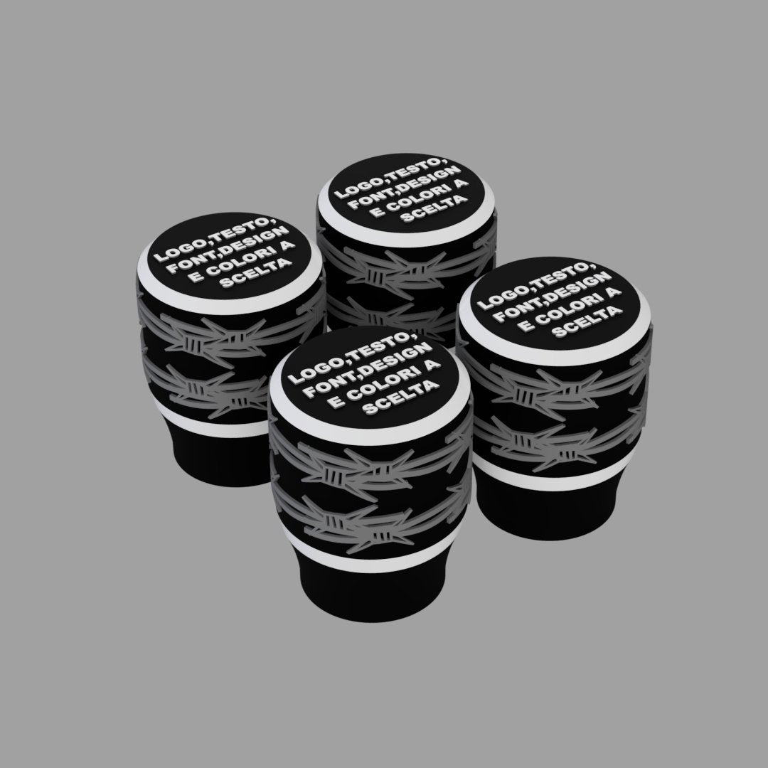 4 X Tamponi K3D 1 - 100% Personalizzati - Dado M8/M6 Auto bloccante - Keepit