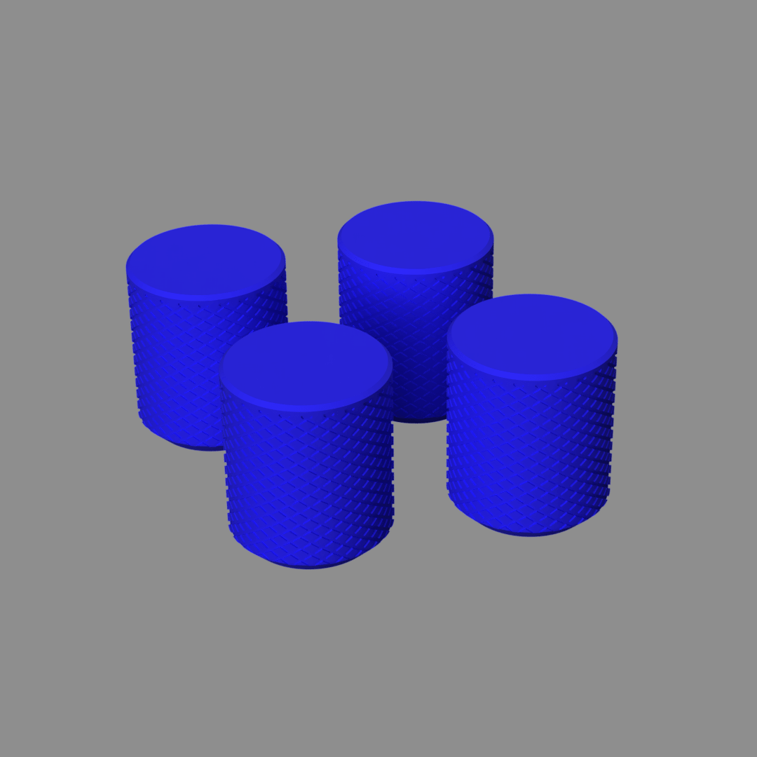 4 X Tamponi K3D 5 - Personalizzabili - Dado M8/M6 Auto bloccante + Barra filettata inclusa - Keepit3D