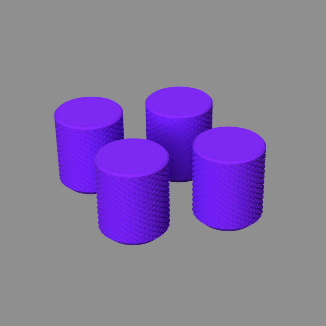 4 X Tamponi K3D 5 - Personalizzabili - Dado M8/M6 Auto bloccante + Barra filettata inclusa - Keepit3D