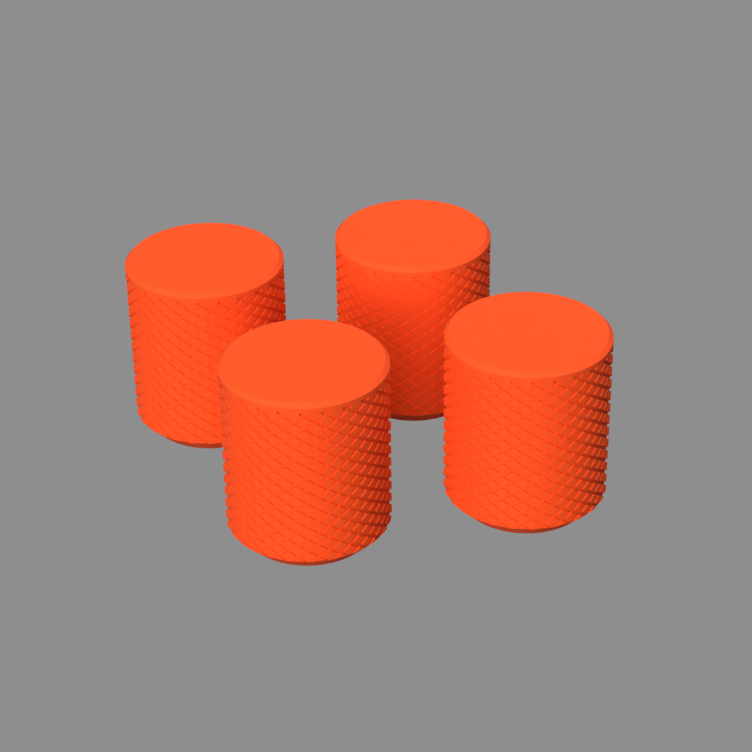 4 X Tamponi K3D 5 - Personalizzabili - Dado M8/M6 Auto bloccante + Barra filettata inclusa - Keepit3D