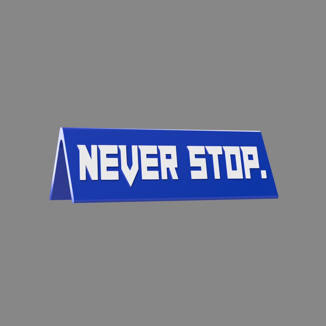 Targhetta Motivazionale | Never stop - Keepit